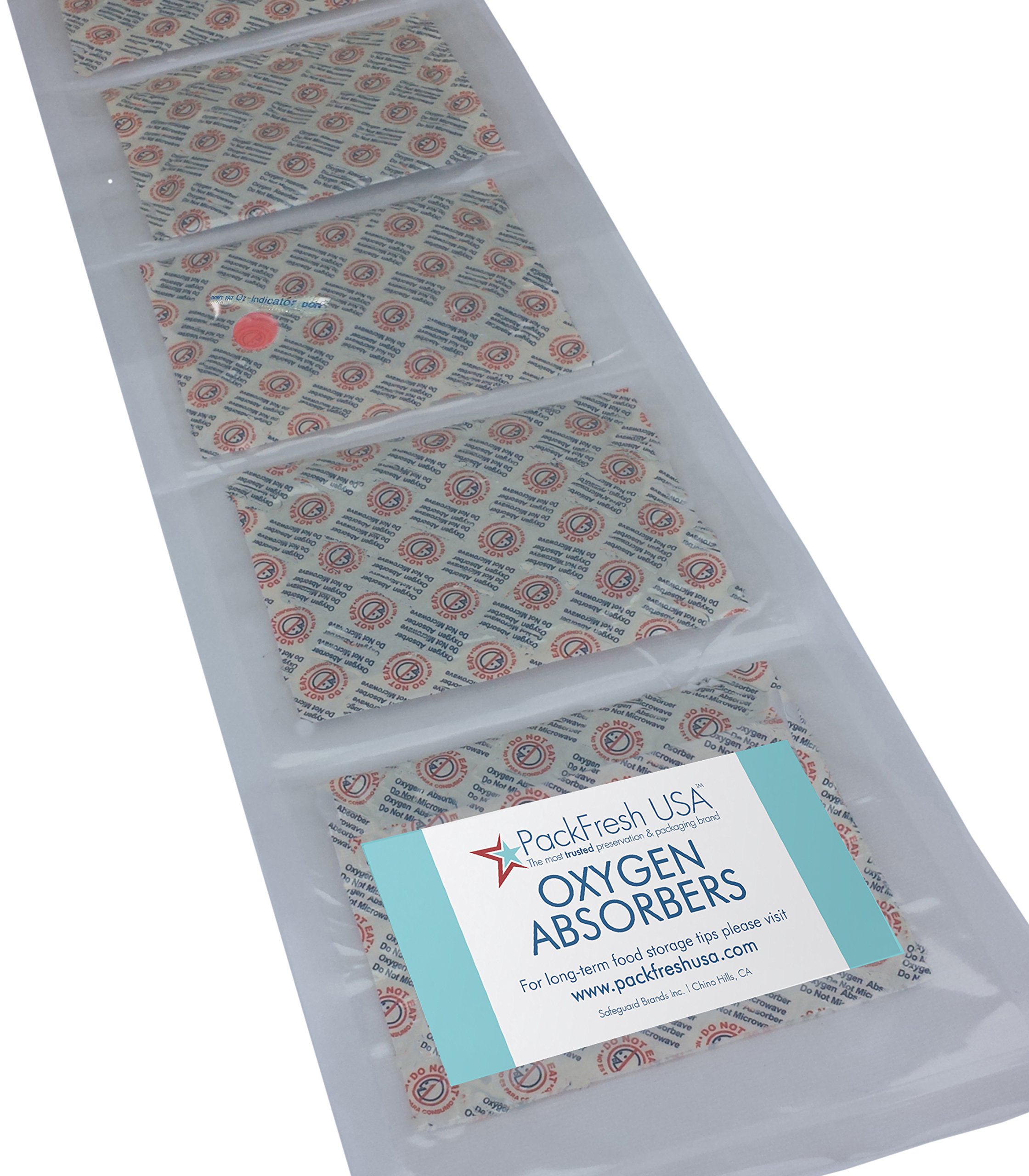 PackFreshUSA: 18 Pack - 2000cc Oxygen Absorber Packs - Individually Sealed - Food Grade - Non-Toxic - Food Preservation - Long-Term Food Storage Guide Included