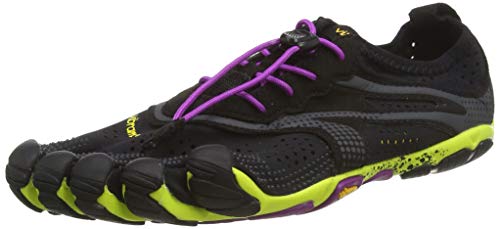 Vibram Women's FiveFingers, V-Run Running Shoe, Black/Yellow/Purple, 7-7.5 M US