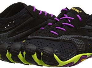 Vibram Women's FiveFingers, V-Run Running Shoe, Black/Yellow/Purple, 7-7.5 M US