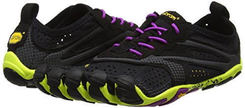 Vibram Women's FiveFingers, V-Run Running Shoe, Black/Yellow/Purple, 7-7.5 M US