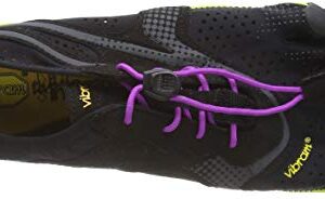 Vibram Women's FiveFingers, V-Run Running Shoe, Black/Yellow/Purple, 7-7.5 M US