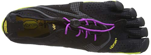 Vibram Women's FiveFingers, V-Run Running Shoe, Black/Yellow/Purple, 7-7.5 M US