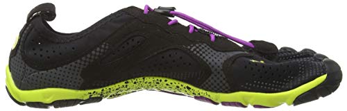 Vibram Women's FiveFingers, V-Run Running Shoe, Black/Yellow/Purple, 7-7.5 M US