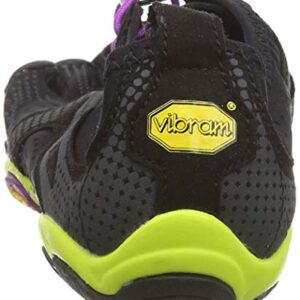 Vibram Women's FiveFingers, V-Run Running Shoe, Black/Yellow/Purple, 7-7.5 M US