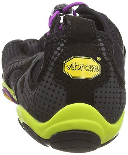 Vibram Women's FiveFingers, V-Run Running Shoe, Black/Yellow/Purple, 7-7.5 M US