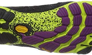 Vibram Women's FiveFingers, V-Run Running Shoe, Black/Yellow/Purple, 7-7.5 M US