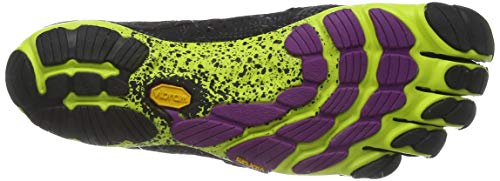 Vibram Women's FiveFingers, V-Run Running Shoe, Black/Yellow/Purple, 7-7.5 M US