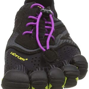 Vibram Women's FiveFingers, V-Run Running Shoe, Black/Yellow/Purple, 7-7.5 M US