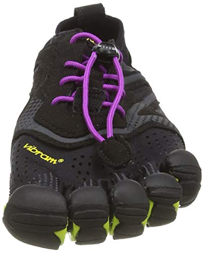 Vibram Women's FiveFingers, V-Run Running Shoe, Black/Yellow/Purple, 7-7.5 M US