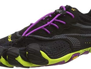 Vibram Women's FiveFingers, V-Run Running Shoe, Black/Yellow/Purple, 8-8.5 M US
