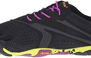 Vibram Women's FiveFingers, V-Run Running Shoe, Black/Yellow/Purple, 9-9.5 M US