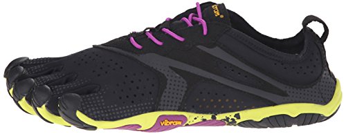 Vibram Women's FiveFingers, V-Run Running Shoe, Black/Yellow/Purple, 9-9.5 M US