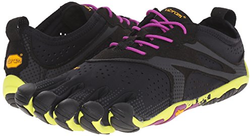 Vibram Women's FiveFingers, V-Run Running Shoe, Black/Yellow/Purple, 9-9.5 M US