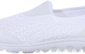 Propét Womens TravelActiv Slip On Walking Walking Sneakers Shoes Casual - White - Size 12 2E