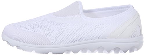 Propét Womens TravelActiv Slip On Walking Walking Sneakers Shoes Casual - White - Size 12 2E