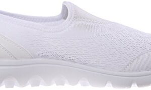 Propét Womens TravelActiv Slip On Walking Walking Sneakers Shoes Casual - White - Size 12 2E