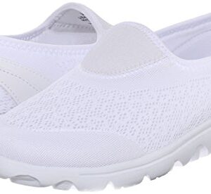 Propét Womens TravelActiv Slip On Walking Walking Sneakers Shoes Casual - White - Size 12 2E