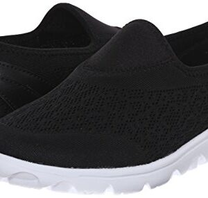 Propét Women's TravelActiv Slip On Fashion Sneaker, Black, 8 N US