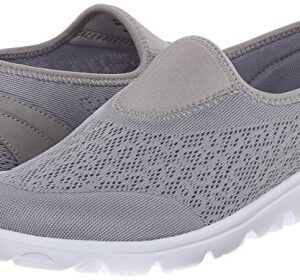 Propét Women TravelActiv Slip-On Sneaker, Silver, 9 Narrow