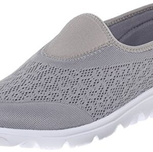 Propét Women TravelActiv Slip-On Sneaker, Silver, 9 Narrow