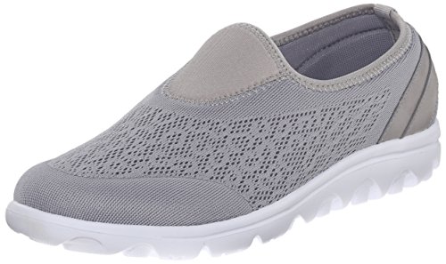 Propét Women TravelActiv Slip-On Sneaker, Silver, 9 Narrow