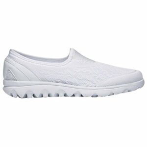 Propét Women's TravelActiv Slip On Fashion Sneaker, White, 7.5 N US