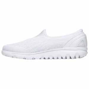 Propét Women TravelActiv Slip-On Sneaker, White, 9.5 Narrow