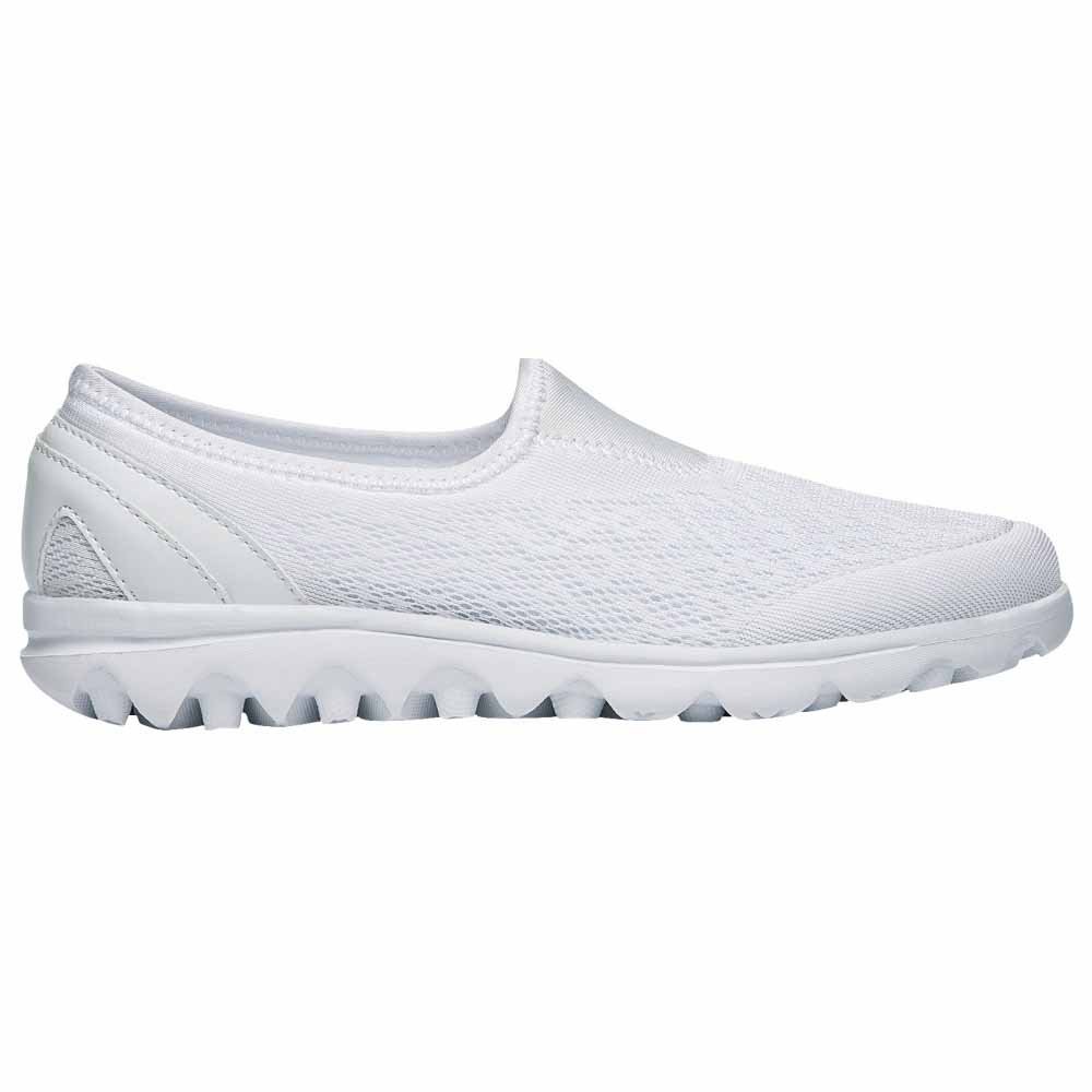 Propét Women TravelActiv Slip-On Sneaker, White, 9.5 Narrow