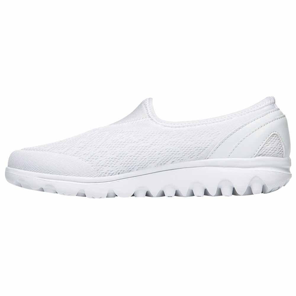 Propét Women TravelActiv Slip-On Sneaker, White, 9 Wide