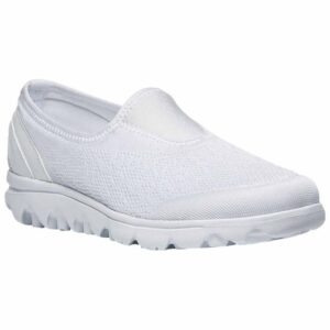 Propét Women TravelActiv Slip-On Sneaker, White, 9 Wide