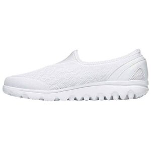 propét womens travelactiv slip on walking walking sneakers shoes casual - white - size 8 2e
