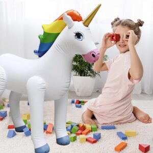 Jet Creations Inflatable Standing Rainbow Unicorn, Great for Pool, Party Decoration, Birthday, 40"L