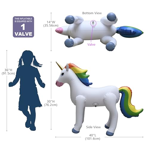 Jet Creations Inflatable Standing Rainbow Unicorn, Great for Pool, Party Decoration, Birthday, 40"L