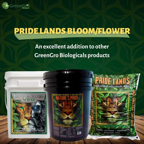 Pride Lands Premium Organic Bloom Fertilizer with NO Fillers, Bigger Buds and Flowers, Brighter Plants with Our Complete Bloom Nutrients, Recharge Soil and Boost Growth with Optimal Blend of NPK, 5 lb