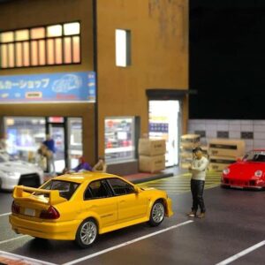 Diorama 1/64 Car Garage Model City Backdrop Car Parking Lot LED Lighting Scenery Model Toy