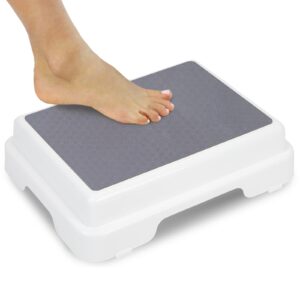 vive bath shower step stool (4.5") - slip resistant, stackable, indoor/outdoor - safety stepping stool bathroom aid for handicap, elderly, seniors, bathtub, high beds, kitchens - nonslip