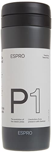 ESPRO P1 French Press Coffee Maker for Travel - Double Walled Stainless Steel Vacuum Insulated Coffee Maker and Tea Maker, Portable and Durable Coffee Press for Travel, 12 Ounce, Gun Metal Gray