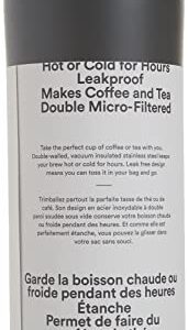 ESPRO P1 French Press Coffee Maker for Travel - Double Walled Stainless Steel Vacuum Insulated Coffee Maker and Tea Maker, Portable and Durable Coffee Press for Travel, 12 Ounce, Gun Metal Gray