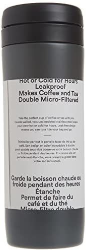 ESPRO P1 French Press Coffee Maker for Travel - Double Walled Stainless Steel Vacuum Insulated Coffee Maker and Tea Maker, Portable and Durable Coffee Press for Travel, 12 Ounce, Gun Metal Gray