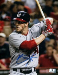 kirkland bryce harper, 8 by 10 autograph photo on glossy photo paper