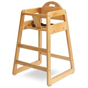 la baby commercial grade stack-able solid wood high chair for restaurant & home use - natural