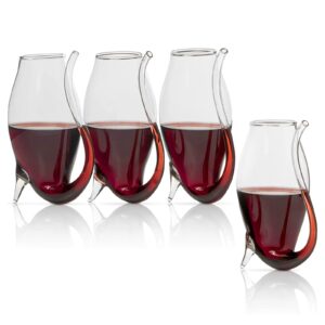 crystal port and dessert wine sippers, dry sherry, cordial, aperitif & nosing copitas tasting glass - dinner drink glassware glasses | set of 4 - 3 oz sipper | - the wine savant