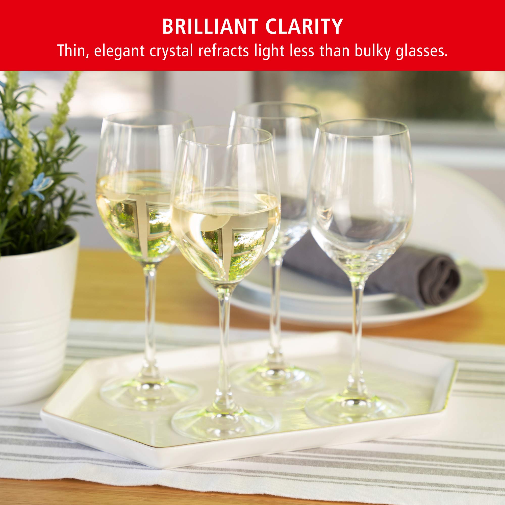 Spiegelau Vino Grande White Wine Glasses, Set of 4, European-Made Lead-Free Crystal, Classic Stemmed, Dishwasher Safe, Professional Quality White Wine Glass Gift Set, 12 oz