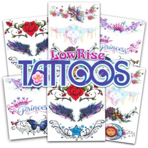 savvi lower back temporary tattoos for women (set of 20 low rise tattoos)