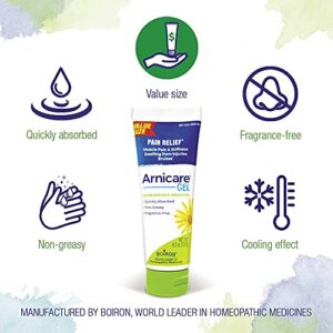 Boiron Arnicare Gel for Relief of Joint Pain, Muscle Pain, Muscle Soreness, and Swelling from Bruises or Injury - Non-greasy and Fragrance-Free - 4.2 oz