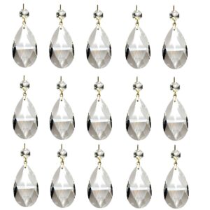 aiskaer 15 pieces clear teardrop crystal chandelier (gold pinning,angel tears series)