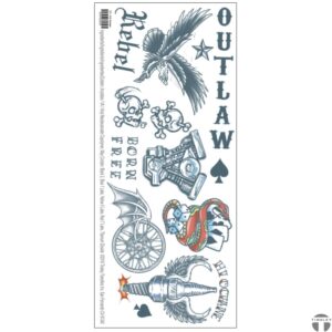 Tinsley Transfers Outlaws Biker Temporary Tattoo FX Costume Kit