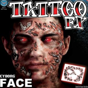 tinsley transfers cyborg face temporary tattoo fx face kit