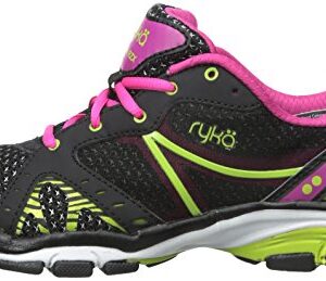 Ryka Women's Vida RZX Cross-Training Shoe, Black/Ryka Pink/Lime Blaze, 8.5 M US