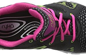 Ryka Women's Vida RZX Cross-Training Shoe, Black/Ryka Pink/Lime Blaze, 8.5 M US